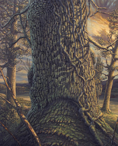 peinture d'un tronc d'arbre
