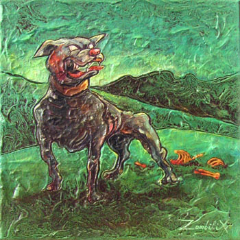 tableau de mordex le chien zombie