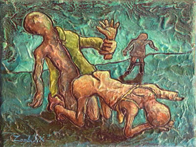 petit tableau d'une partouze de zombies
